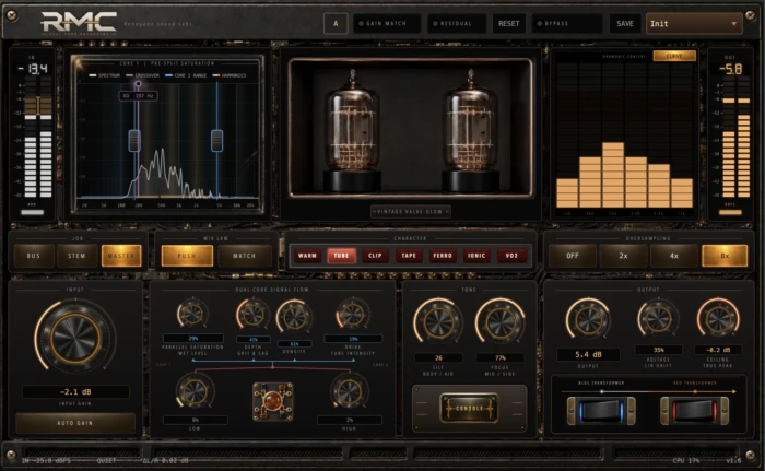Dual Core Saturator plug-in interface